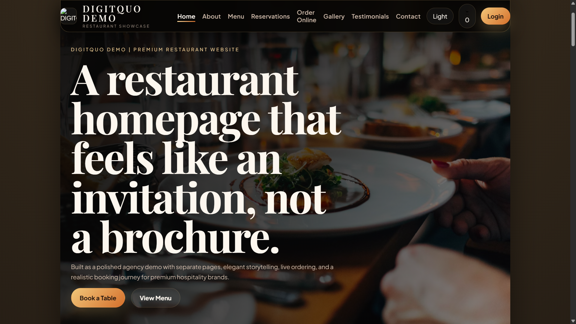 Sample website preview from the web1 gallery